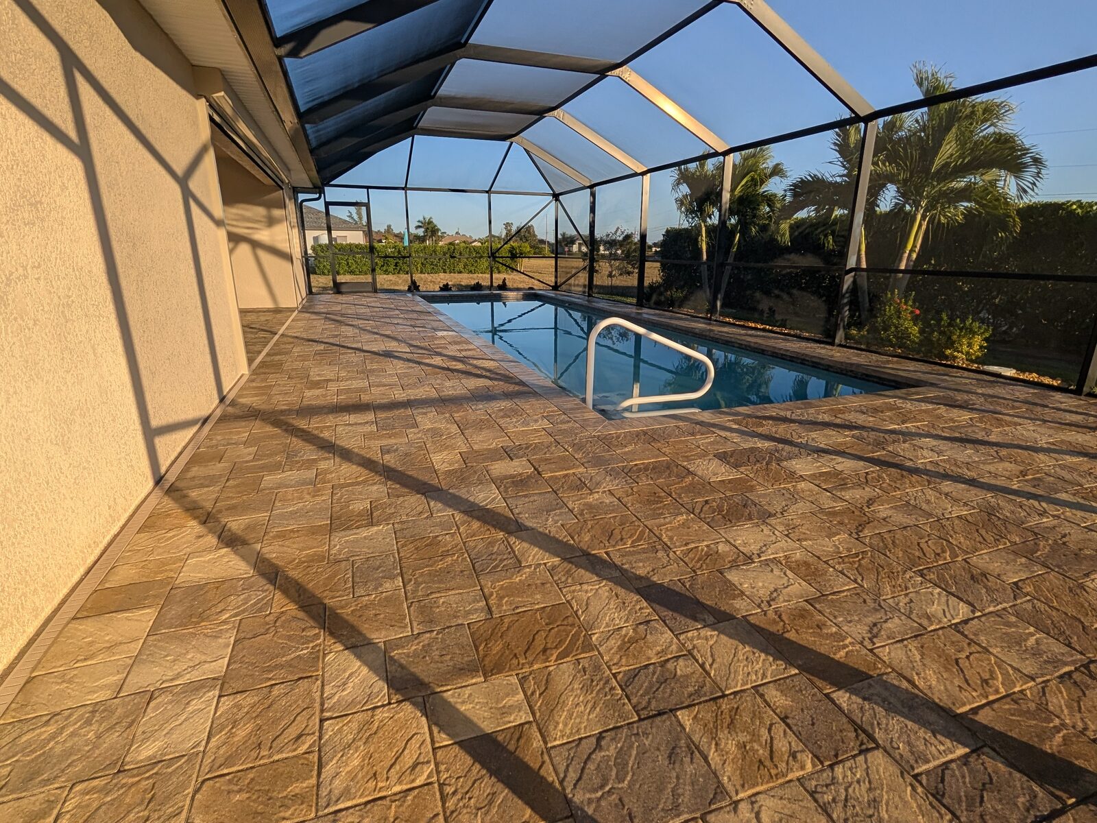 Travertine pool deck